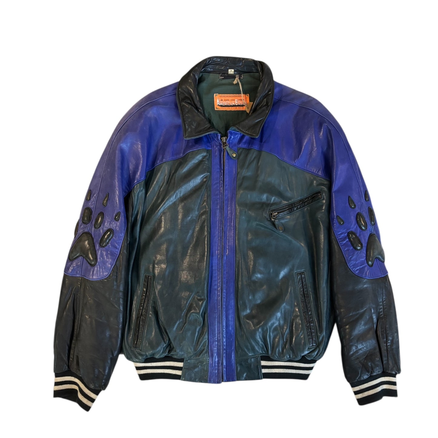 90‘s Wolf Leather Bomber Jacket
