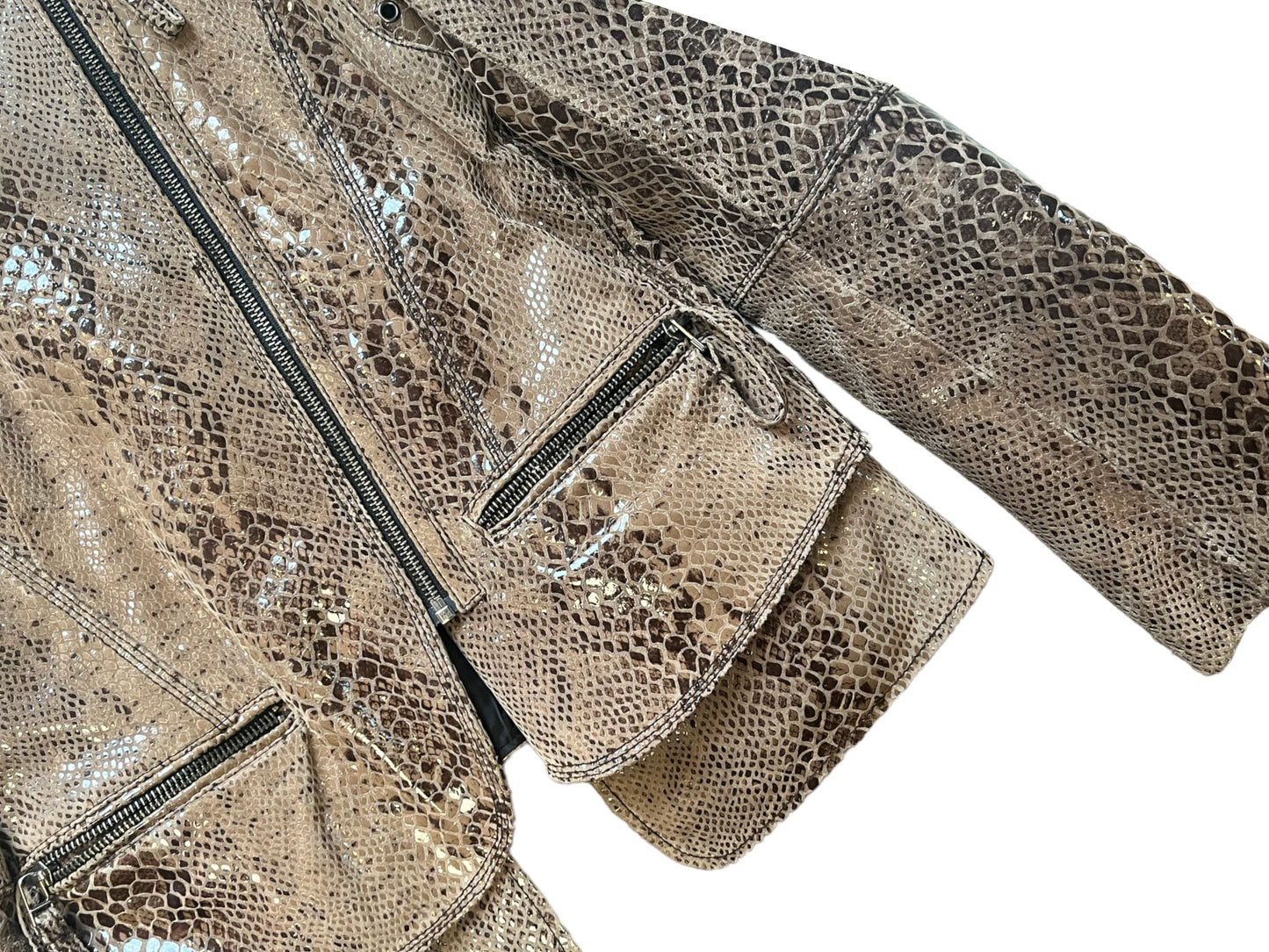 Animal Print Leather Blazer