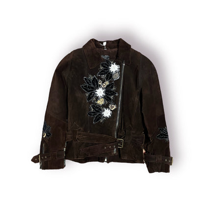 80’s Folkloric Leather Biker Jacket