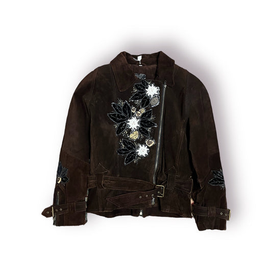 80’s Folkloric Leather Biker Jacket