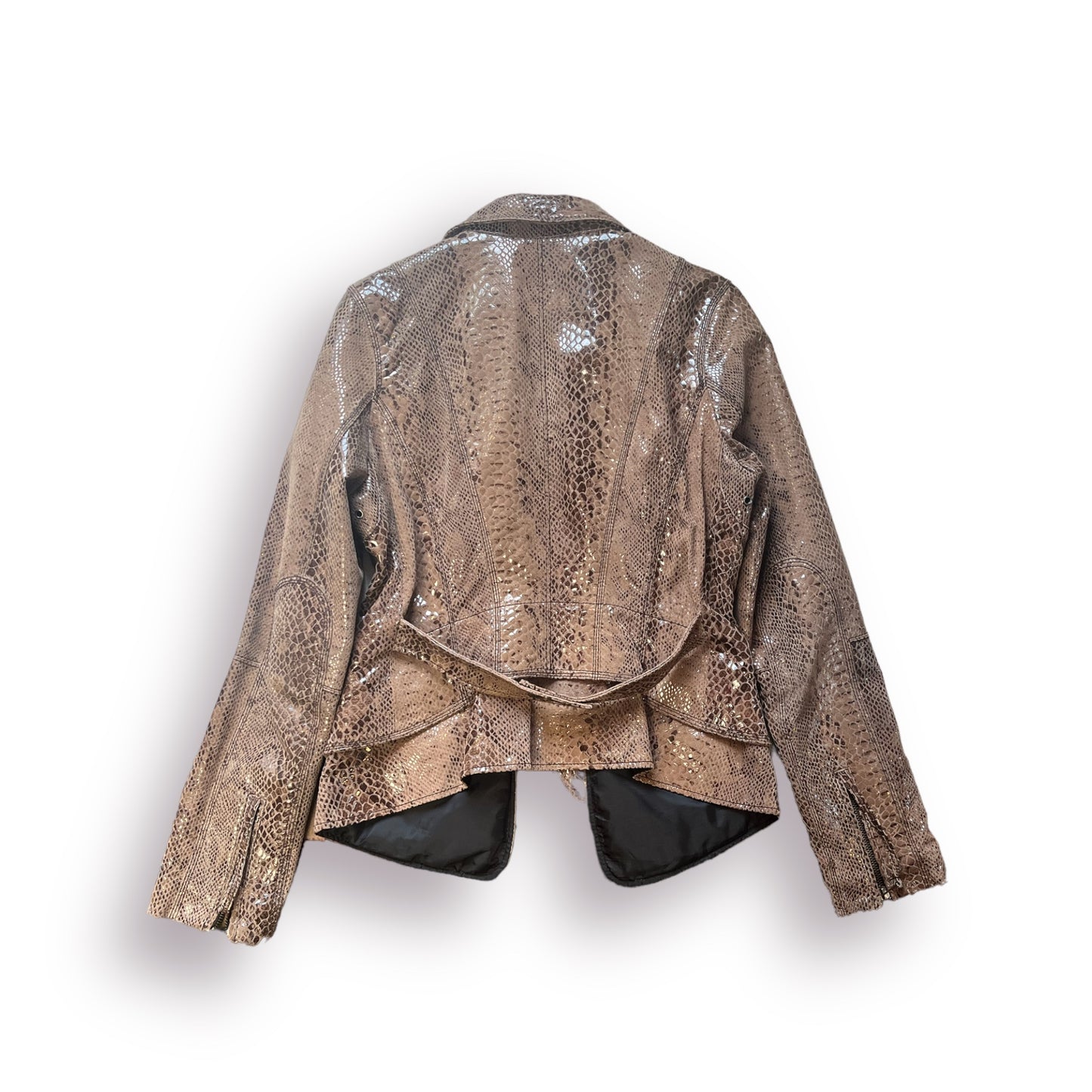 Animal Print Leather Blazer